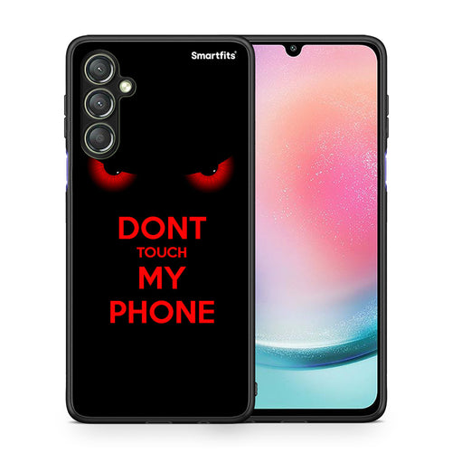 Θήκη Samsung Galaxy A24 4G Touch My Phone από τη Smartfits με σχέδιο στο πίσω μέρος και μαύρο περίβλημα | Samsung Galaxy A24 4G Touch My Phone Case with Colorful Back and Black Bezels