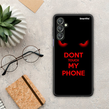 Θήκη Samsung Galaxy A24 4G Touch My Phone από τη Smartfits με σχέδιο στο πίσω μέρος και μαύρο περίβλημα | Samsung Galaxy A24 4G Touch My Phone Case with Colorful Back and Black Bezels