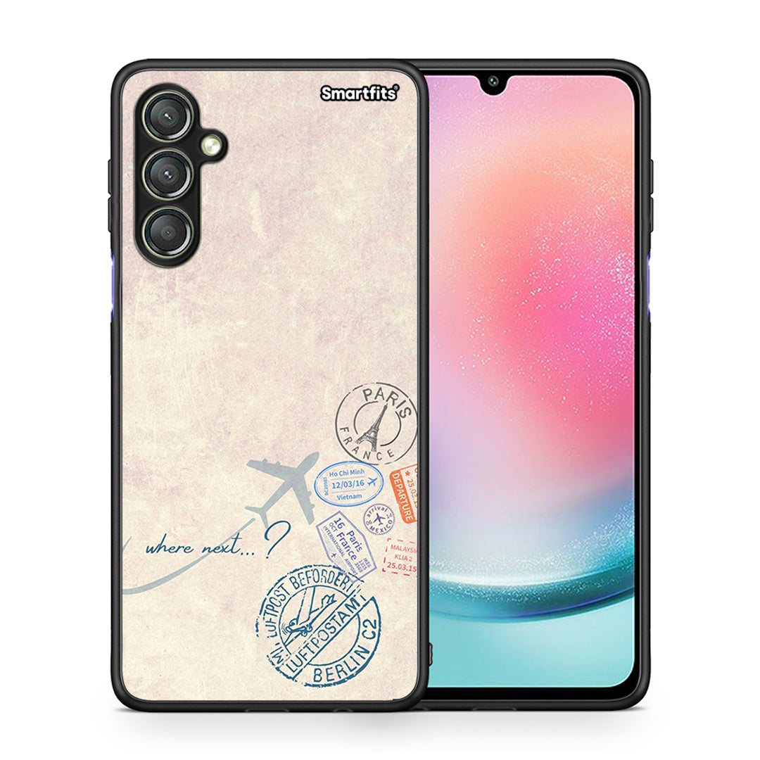 Θήκη Samsung Galaxy A24 4G Where Next από τη Smartfits με σχέδιο στο πίσω μέρος και μαύρο περίβλημα | Samsung Galaxy A24 4G Where Next Case with Colorful Back and Black Bezels