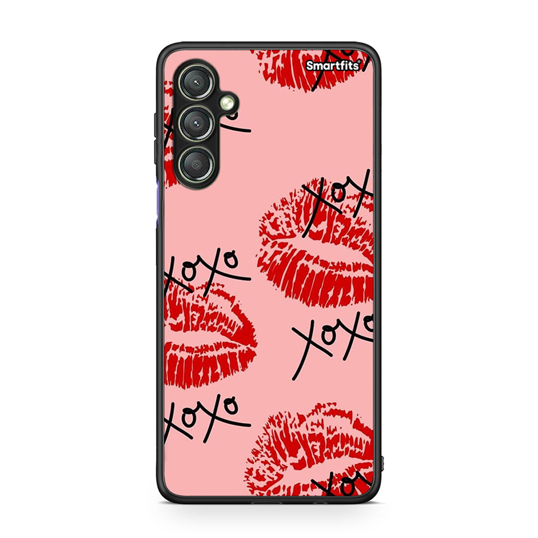 Θήκη Samsung Galaxy A24 4G XOXO Lips από τη Smartfits με σχέδιο στο πίσω μέρος και μαύρο περίβλημα | Samsung Galaxy A24 4G XOXO Lips Case with Colorful Back and Black Bezels