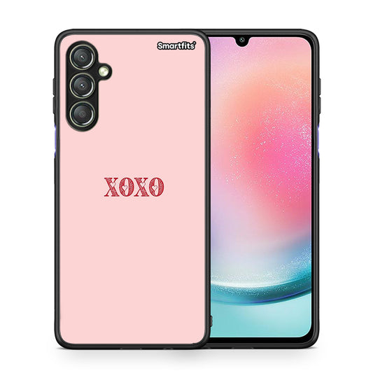 Θήκη Samsung Galaxy A24 4G XOXO Love από τη Smartfits με σχέδιο στο πίσω μέρος και μαύρο περίβλημα | Samsung Galaxy A24 4G XOXO Love Case with Colorful Back and Black Bezels