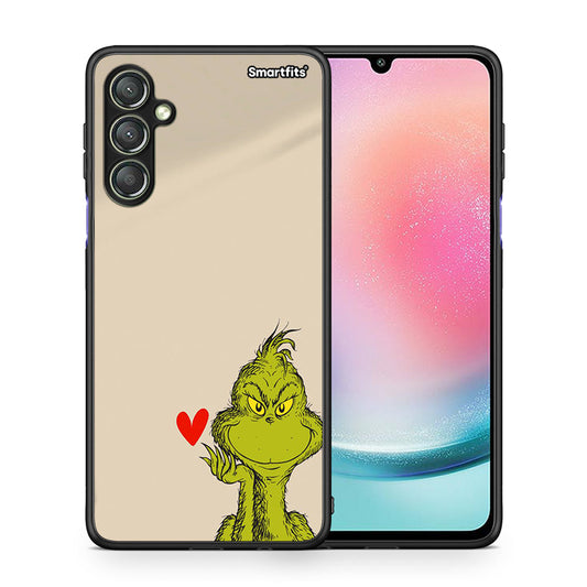 Θήκη Samsung Galaxy A24 4G Xmas Grinch από τη Smartfits με σχέδιο στο πίσω μέρος και μαύρο περίβλημα | Samsung Galaxy A24 4G Xmas Grinch Case with Colorful Back and Black Bezels