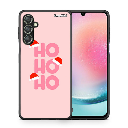 Θήκη Samsung Galaxy A24 4G Xmas Ho Ho Ho από τη Smartfits με σχέδιο στο πίσω μέρος και μαύρο περίβλημα | Samsung Galaxy A24 4G Xmas Ho Ho Ho Case with Colorful Back and Black Bezels