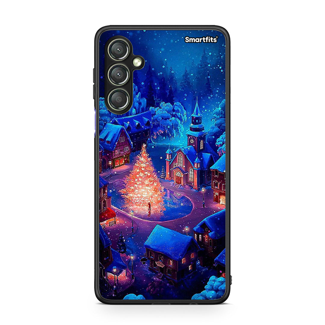 Θήκη Samsung Galaxy A24 4G Xmas Village από τη Smartfits με σχέδιο στο πίσω μέρος και μαύρο περίβλημα | Samsung Galaxy A24 4G Xmas Village Case with Colorful Back and Black Bezels