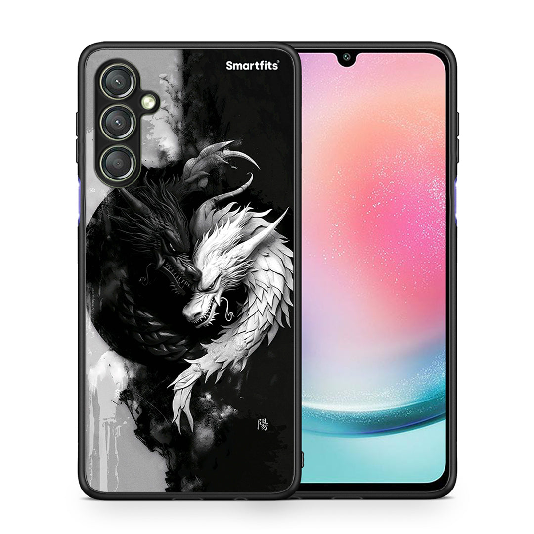Θήκη Samsung Galaxy A24 4G Yin Yang από τη Smartfits με σχέδιο στο πίσω μέρος και μαύρο περίβλημα | Samsung Galaxy A24 4G Yin Yang Case with Colorful Back and Black Bezels