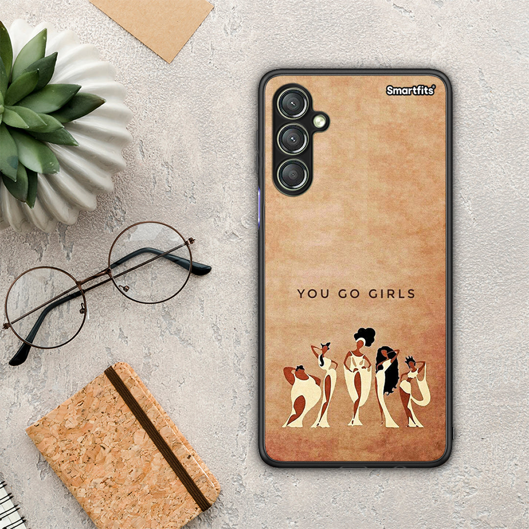 Θήκη Samsung Galaxy A24 4G You Go Girl από τη Smartfits με σχέδιο στο πίσω μέρος και μαύρο περίβλημα | Samsung Galaxy A24 4G You Go Girl Case with Colorful Back and Black Bezels