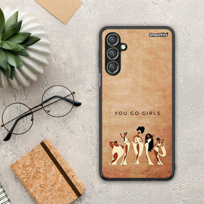 Θήκη Samsung Galaxy A24 4G You Go Girl από τη Smartfits με σχέδιο στο πίσω μέρος και μαύρο περίβλημα | Samsung Galaxy A24 4G You Go Girl Case with Colorful Back and Black Bezels