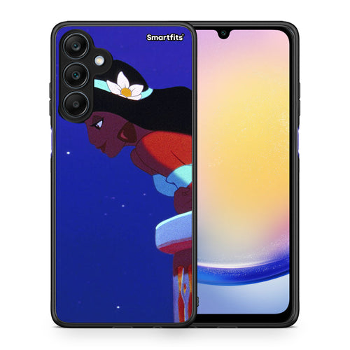 Θήκη Samsung Galaxy A25 5G Alladin And Jasmine Love 2 από τη Smartfits με σχέδιο στο πίσω μέρος και μαύρο περίβλημα | Samsung Galaxy A25 5G Alladin And Jasmine Love 2 case with colorful back and black bezels