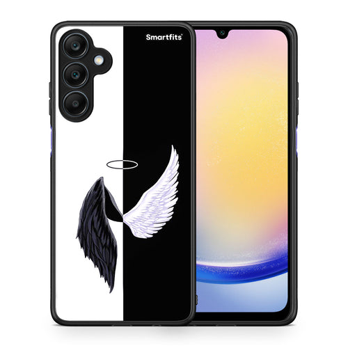 Θήκη Samsung Galaxy A25 5G Angels Demons από τη Smartfits με σχέδιο στο πίσω μέρος και μαύρο περίβλημα | Samsung Galaxy A25 5G Angels Demons case with colorful back and black bezels