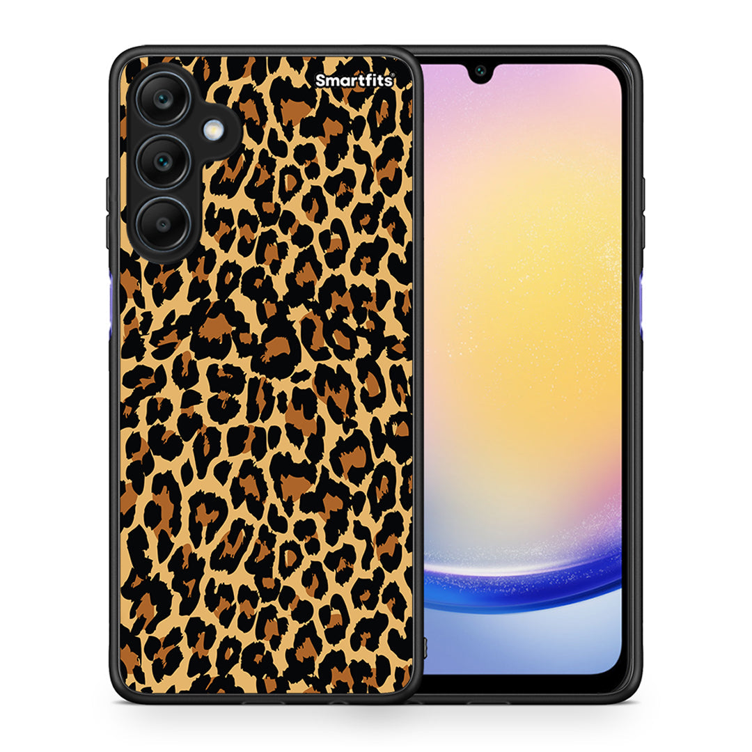 Θήκη Samsung Galaxy A25 5G Leopard Animal από τη Smartfits με σχέδιο στο πίσω μέρος και μαύρο περίβλημα | Samsung Galaxy A25 5G Leopard Animal case with colorful back and black bezels