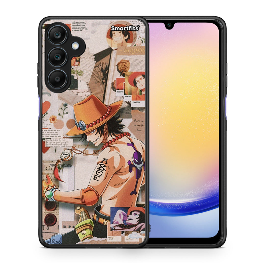 Θήκη Samsung Galaxy A25 5G Anime Collage από τη Smartfits με σχέδιο στο πίσω μέρος και μαύρο περίβλημα | Samsung Galaxy A25 5G Anime Collage case with colorful back and black bezels