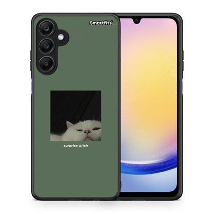 Θήκη Samsung Galaxy A25 5G Bitch Surprise από τη Smartfits με σχέδιο στο πίσω μέρος και μαύρο περίβλημα | Samsung Galaxy A25 5G Bitch Surprise case with colorful back and black bezels