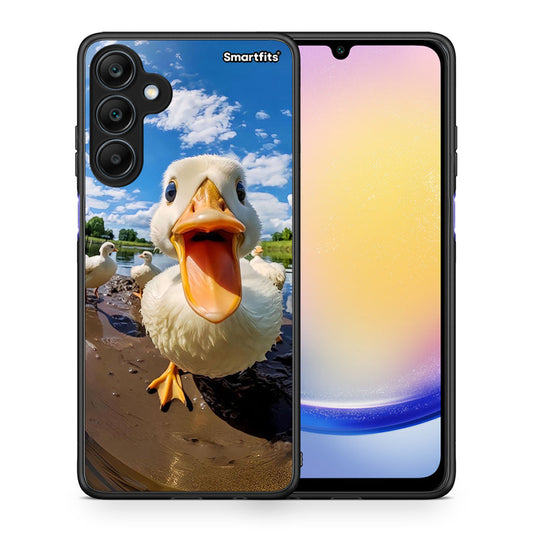 Θήκη Samsung Galaxy A25 5G Duck Face από τη Smartfits με σχέδιο στο πίσω μέρος και μαύρο περίβλημα | Samsung Galaxy A25 5G Duck Face case with colorful back and black bezels