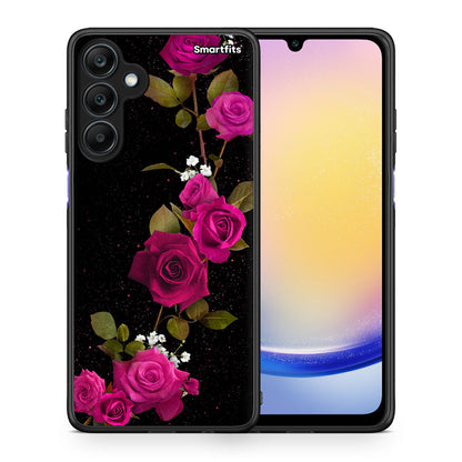 Θήκη Samsung Galaxy A25 5G Red Roses Flower από τη Smartfits με σχέδιο στο πίσω μέρος και μαύρο περίβλημα | Samsung Galaxy A25 5G Red Roses Flower case with colorful back and black bezels