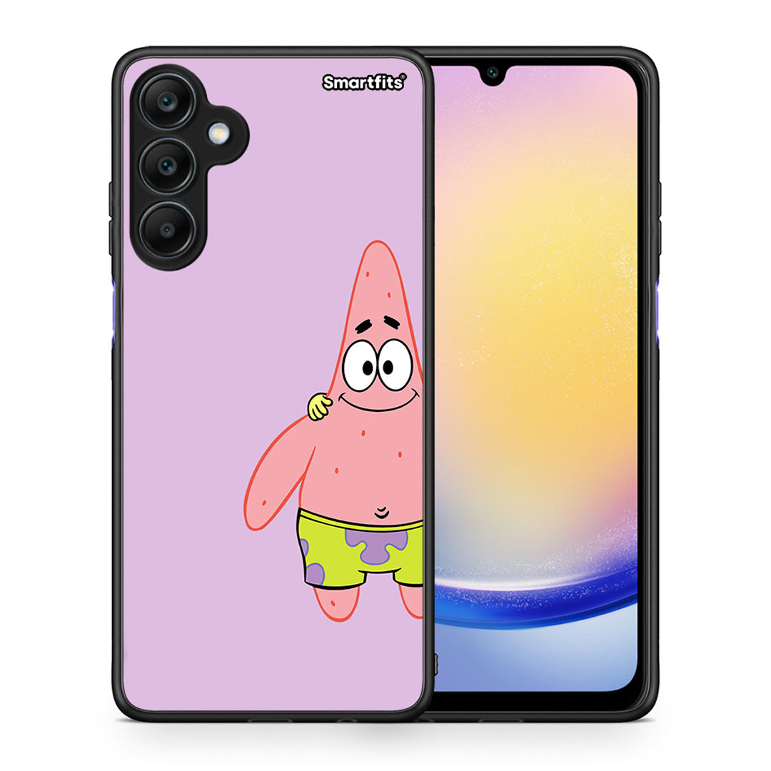 Θήκη Samsung Galaxy A25 5G Friends Patrick από τη Smartfits με σχέδιο στο πίσω μέρος και μαύρο περίβλημα | Samsung Galaxy A25 5G Friends Patrick case with colorful back and black bezels