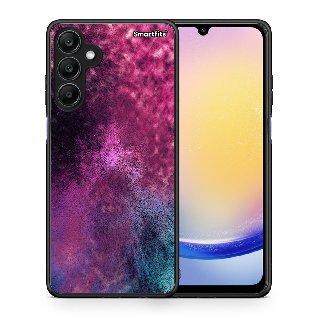 Θήκη Samsung Galaxy A25 5G Aurora Galaxy από τη Smartfits με σχέδιο στο πίσω μέρος και μαύρο περίβλημα | Samsung Galaxy A25 5G Aurora Galaxy case with colorful back and black bezels