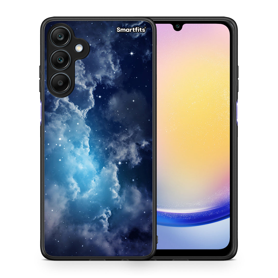 Θήκη Samsung Galaxy A25 5G Blue Sky Galaxy από τη Smartfits με σχέδιο στο πίσω μέρος και μαύρο περίβλημα | Samsung Galaxy A25 5G Blue Sky Galaxy case with colorful back and black bezels