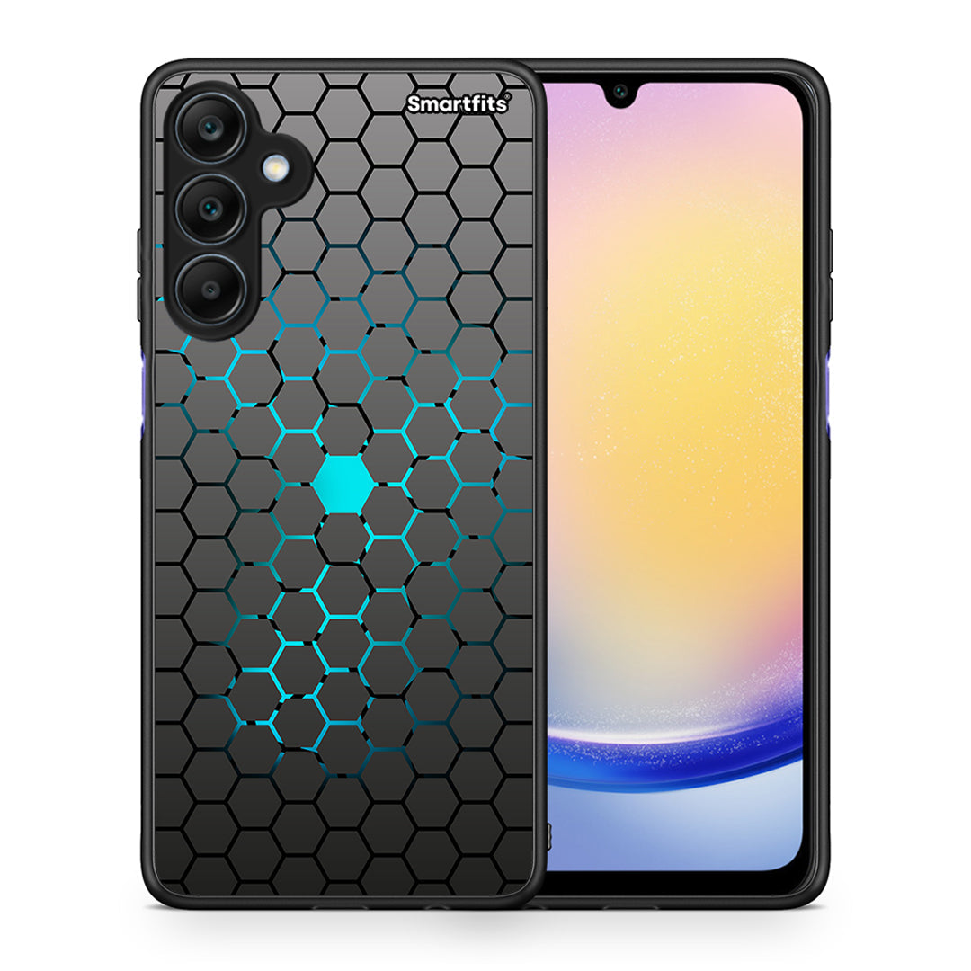 Θήκη Samsung Galaxy A25 5G Hexagonal Geometric από τη Smartfits με σχέδιο στο πίσω μέρος και μαύρο περίβλημα | Samsung Galaxy A25 5G Hexagonal Geometric case with colorful back and black bezels