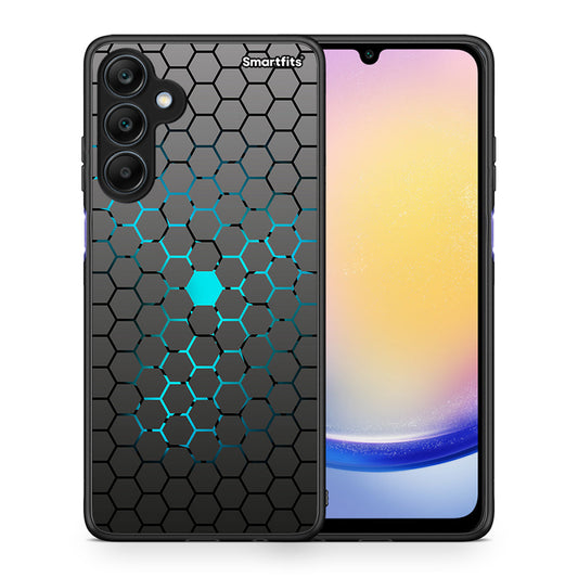 Θήκη Samsung Galaxy A25 5G Hexagonal Geometric από τη Smartfits με σχέδιο στο πίσω μέρος και μαύρο περίβλημα | Samsung Galaxy A25 5G Hexagonal Geometric case with colorful back and black bezels