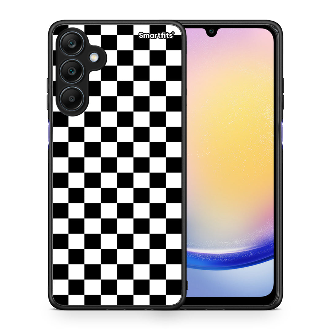 Θήκη Samsung Galaxy A25 5G Squares Geometric από τη Smartfits με σχέδιο στο πίσω μέρος και μαύρο περίβλημα | Samsung Galaxy A25 5G Squares Geometric case with colorful back and black bezels