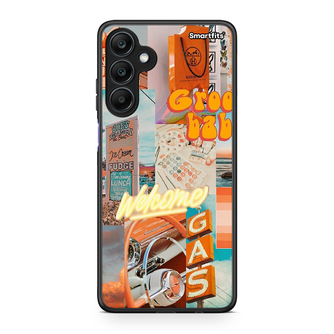 Samsung Galaxy A25 5G Groovy Babe Θήκη Αγίου Βαλεντίνου από τη Smartfits με σχέδιο στο πίσω μέρος και μαύρο περίβλημα | Smartphone case with colorful back and black bezels by Smartfits
