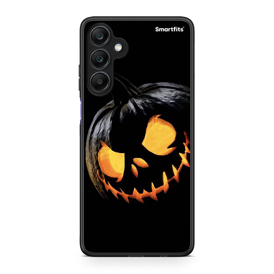Samsung Galaxy A25 5G Halloween Scary Pumpkin Θήκη από τη Smartfits με σχέδιο στο πίσω μέρος και μαύρο περίβλημα | Smartphone case with colorful back and black bezels by Smartfits