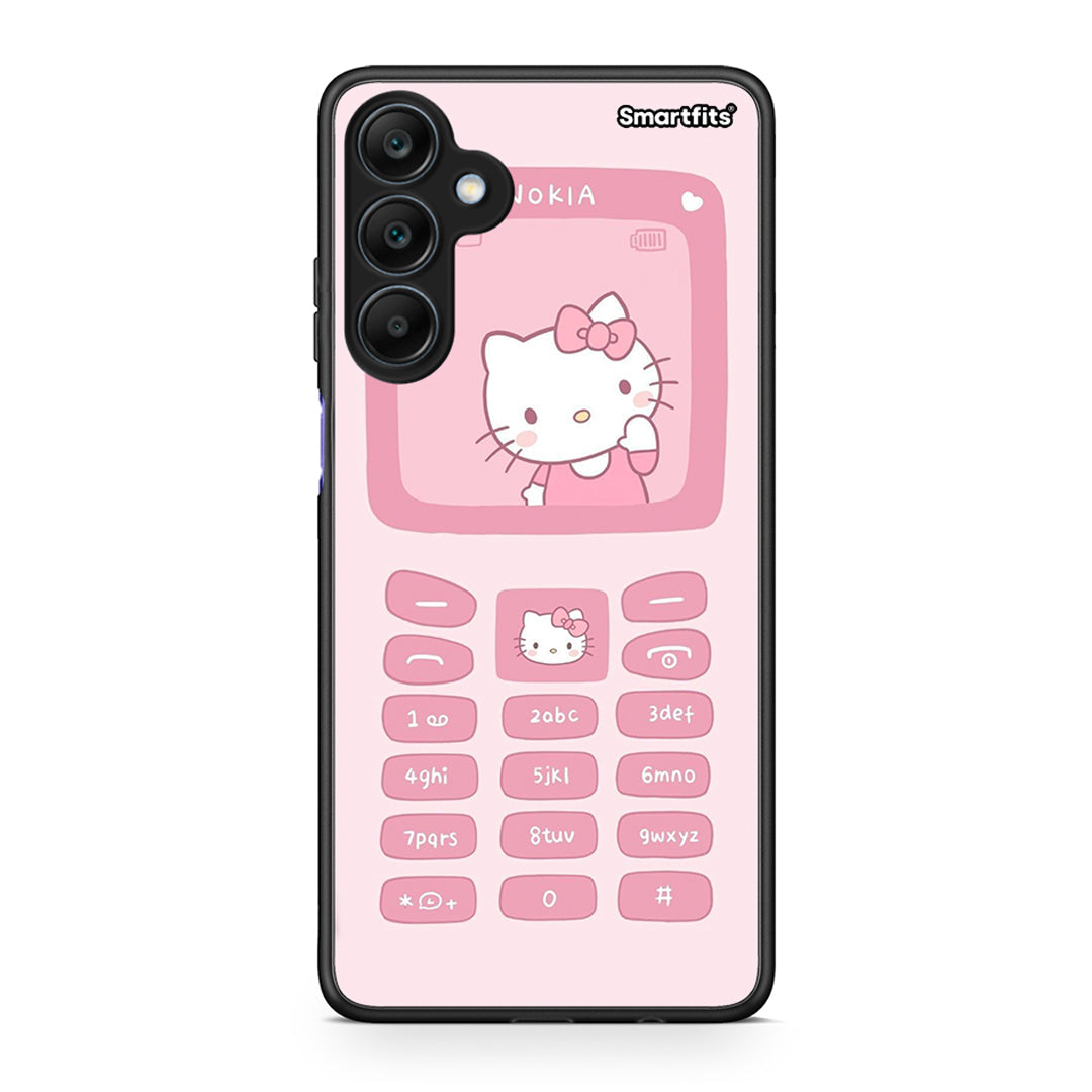 Samsung Galaxy A25 5G Hello Kitten Θήκη Αγίου Βαλεντίνου από τη Smartfits με σχέδιο στο πίσω μέρος και μαύρο περίβλημα | Smartphone case with colorful back and black bezels by Smartfits