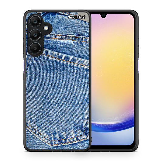 Θήκη Samsung Galaxy A25 5G Jeans Pocket από τη Smartfits με σχέδιο στο πίσω μέρος και μαύρο περίβλημα | Samsung Galaxy A25 5G Jeans Pocket case with colorful back and black bezels