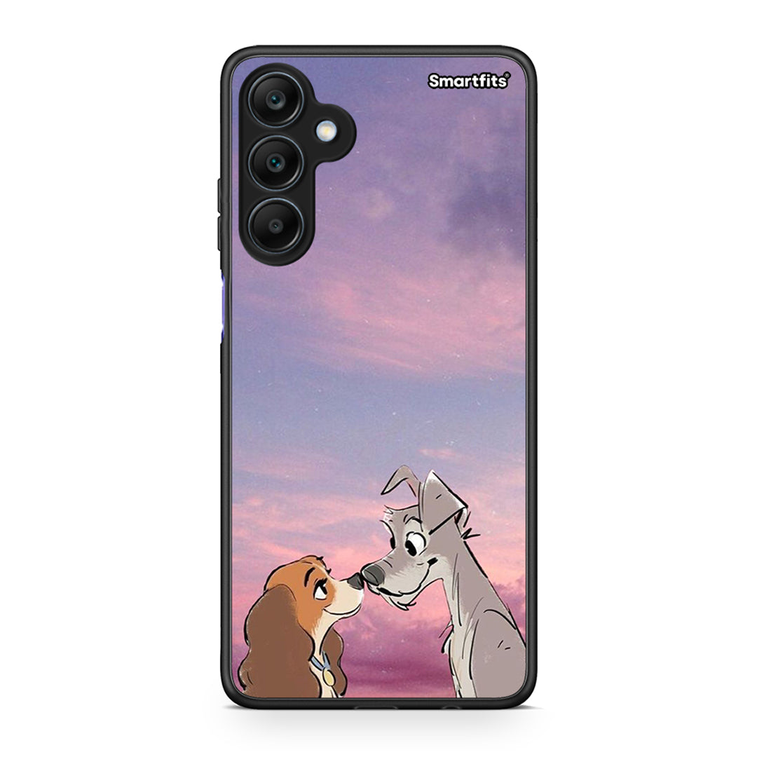 Samsung Galaxy A25 5G Lady And Tramp θήκη από τη Smartfits με σχέδιο στο πίσω μέρος και μαύρο περίβλημα | Smartphone case with colorful back and black bezels by Smartfits
