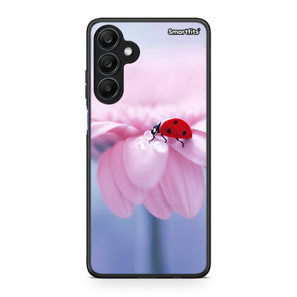Samsung Galaxy A25 5G Ladybug Flower θήκη από τη Smartfits με σχέδιο στο πίσω μέρος και μαύρο περίβλημα | Smartphone case with colorful back and black bezels by Smartfits