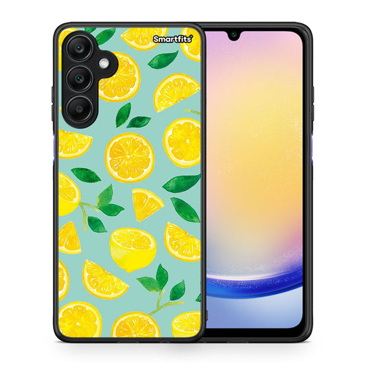 Θήκη Samsung Galaxy A25 5G Lemons από τη Smartfits με σχέδιο στο πίσω μέρος και μαύρο περίβλημα | Samsung Galaxy A25 5G Lemons case with colorful back and black bezels