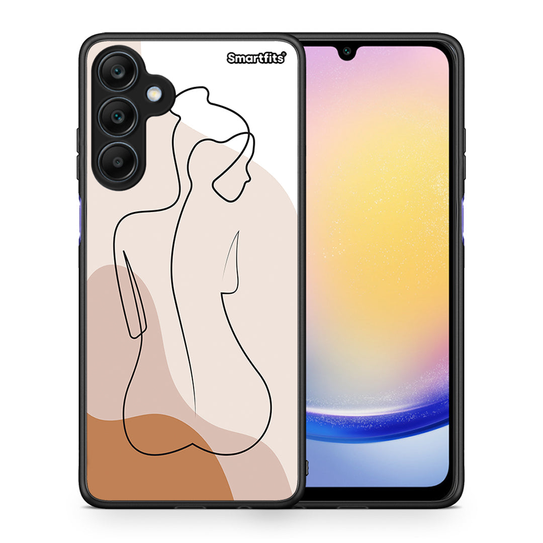 Θήκη Samsung Galaxy A25 5G LineArt Woman από τη Smartfits με σχέδιο στο πίσω μέρος και μαύρο περίβλημα | Samsung Galaxy A25 5G LineArt Woman case with colorful back and black bezels