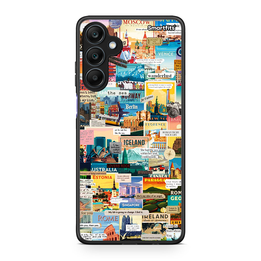 Samsung Galaxy A25 5G Live To Travel θήκη από τη Smartfits με σχέδιο στο πίσω μέρος και μαύρο περίβλημα | Smartphone case with colorful back and black bezels by Smartfits