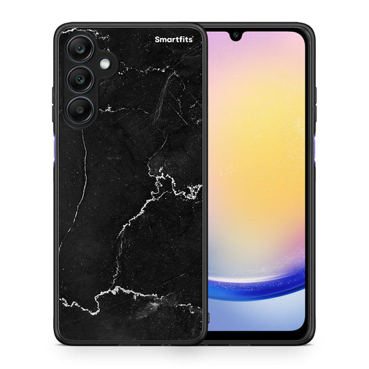 Θήκη Samsung Galaxy A25 5G Marble Black από τη Smartfits με σχέδιο στο πίσω μέρος και μαύρο περίβλημα | Samsung Galaxy A25 5G Marble Black case with colorful back and black bezels