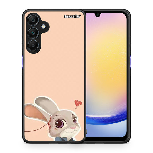 Θήκη Samsung Galaxy A25 5G Nick Wilde And Judy Hopps Love 2 από τη Smartfits με σχέδιο στο πίσω μέρος και μαύρο περίβλημα | Samsung Galaxy A25 5G Nick Wilde And Judy Hopps Love 2 case with colorful back and black bezels