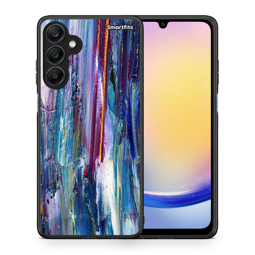 Θήκη Samsung Galaxy A25 5G Winter Paint από τη Smartfits με σχέδιο στο πίσω μέρος και μαύρο περίβλημα | Samsung Galaxy A25 5G Winter Paint case with colorful back and black bezels