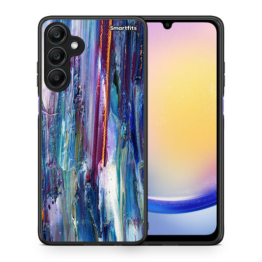 Θήκη Samsung Galaxy A25 5G Winter Paint από τη Smartfits με σχέδιο στο πίσω μέρος και μαύρο περίβλημα | Samsung Galaxy A25 5G Winter Paint case with colorful back and black bezels