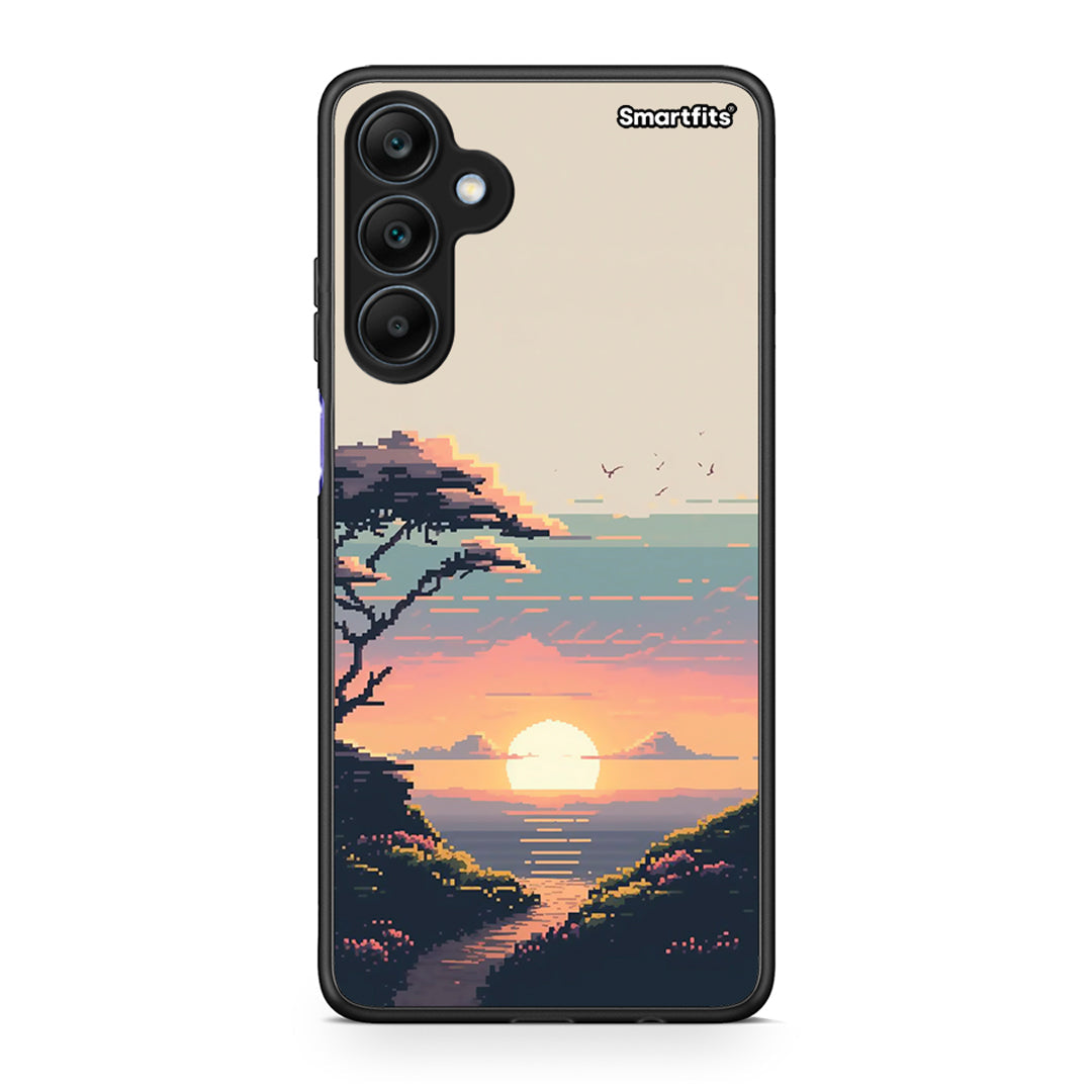 Samsung Galaxy A25 5G Pixel Sunset Θήκη από τη Smartfits με σχέδιο στο πίσω μέρος και μαύρο περίβλημα | Smartphone case with colorful back and black bezels by Smartfits