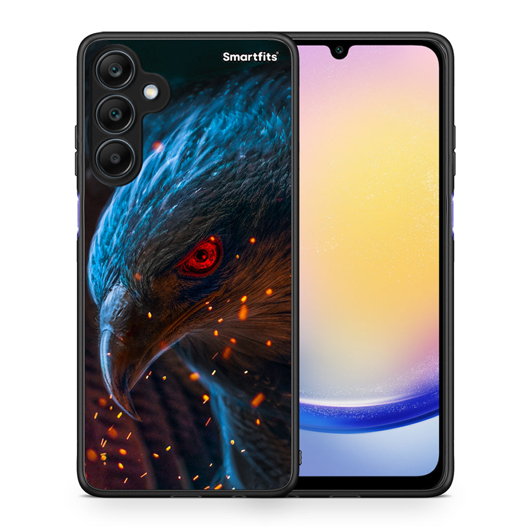Θήκη Samsung Galaxy A25 5G Eagle PopArt από τη Smartfits με σχέδιο στο πίσω μέρος και μαύρο περίβλημα | Samsung Galaxy A25 5G Eagle PopArt case with colorful back and black bezels