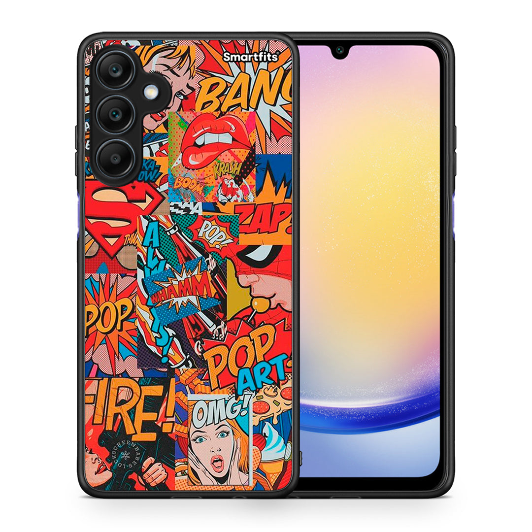 Θήκη Samsung Galaxy A25 5G PopArt OMG από τη Smartfits με σχέδιο στο πίσω μέρος και μαύρο περίβλημα | Samsung Galaxy A25 5G PopArt OMG case with colorful back and black bezels