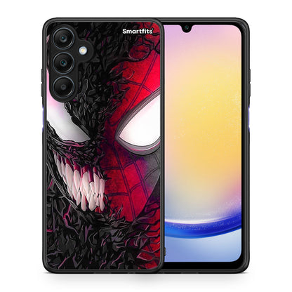 Θήκη Samsung Galaxy A25 5G SpiderVenom PopArt από τη Smartfits με σχέδιο στο πίσω μέρος και μαύρο περίβλημα | Samsung Galaxy A25 5G SpiderVenom PopArt case with colorful back and black bezels