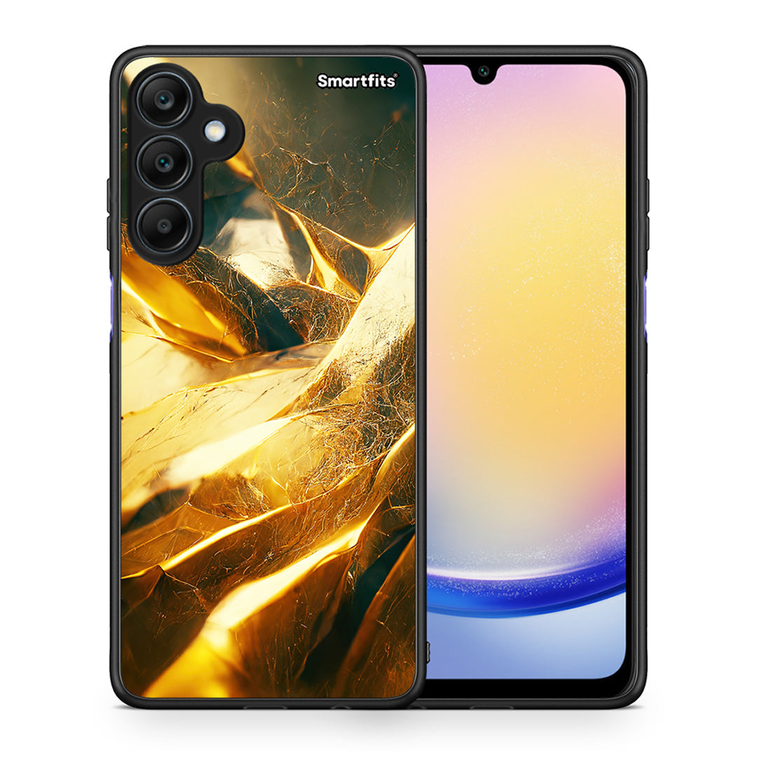 Θήκη Samsung Galaxy A25 5G Real Gold από τη Smartfits με σχέδιο στο πίσω μέρος και μαύρο περίβλημα | Samsung Galaxy A25 5G Real Gold case with colorful back and black bezels
