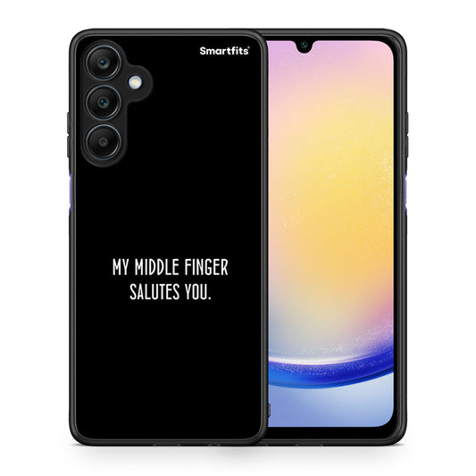 Θήκη Samsung Galaxy A25 5G Salute από τη Smartfits με σχέδιο στο πίσω μέρος και μαύρο περίβλημα | Samsung Galaxy A25 5G Salute case with colorful back and black bezels