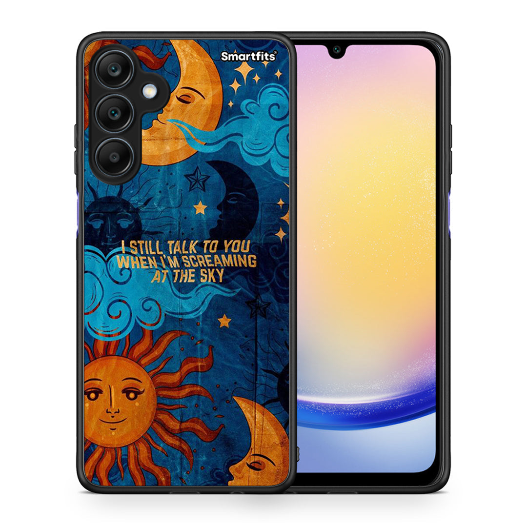Θήκη Samsung Galaxy A25 5G Screaming Sky από τη Smartfits με σχέδιο στο πίσω μέρος και μαύρο περίβλημα | Samsung Galaxy A25 5G Screaming Sky case with colorful back and black bezels