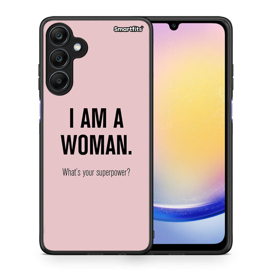 Θήκη Samsung Galaxy A25 5G Superpower Woman από τη Smartfits με σχέδιο στο πίσω μέρος και μαύρο περίβλημα | Samsung Galaxy A25 5G Superpower Woman case with colorful back and black bezels