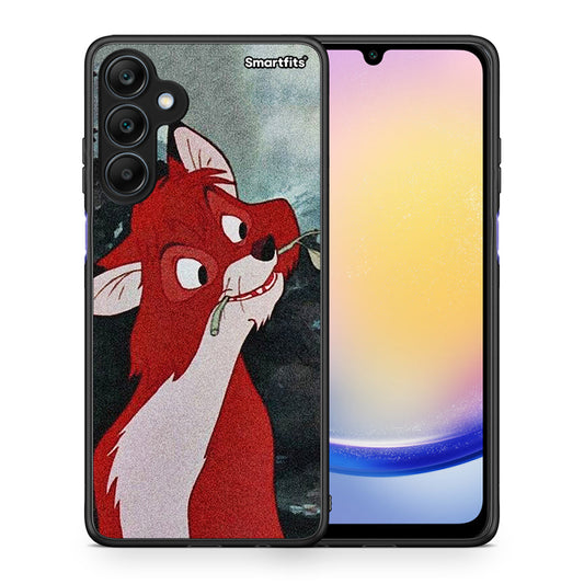 Θήκη Samsung Galaxy A25 5G Tod And Vixey Love 1 από τη Smartfits με σχέδιο στο πίσω μέρος και μαύρο περίβλημα | Samsung Galaxy A25 5G Tod And Vixey Love 1 case with colorful back and black bezels