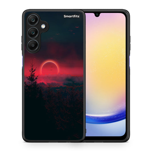Θήκη Samsung Galaxy A25 5G Sunset Tropic από τη Smartfits με σχέδιο στο πίσω μέρος και μαύρο περίβλημα | Samsung Galaxy A25 5G Sunset Tropic case with colorful back and black bezels