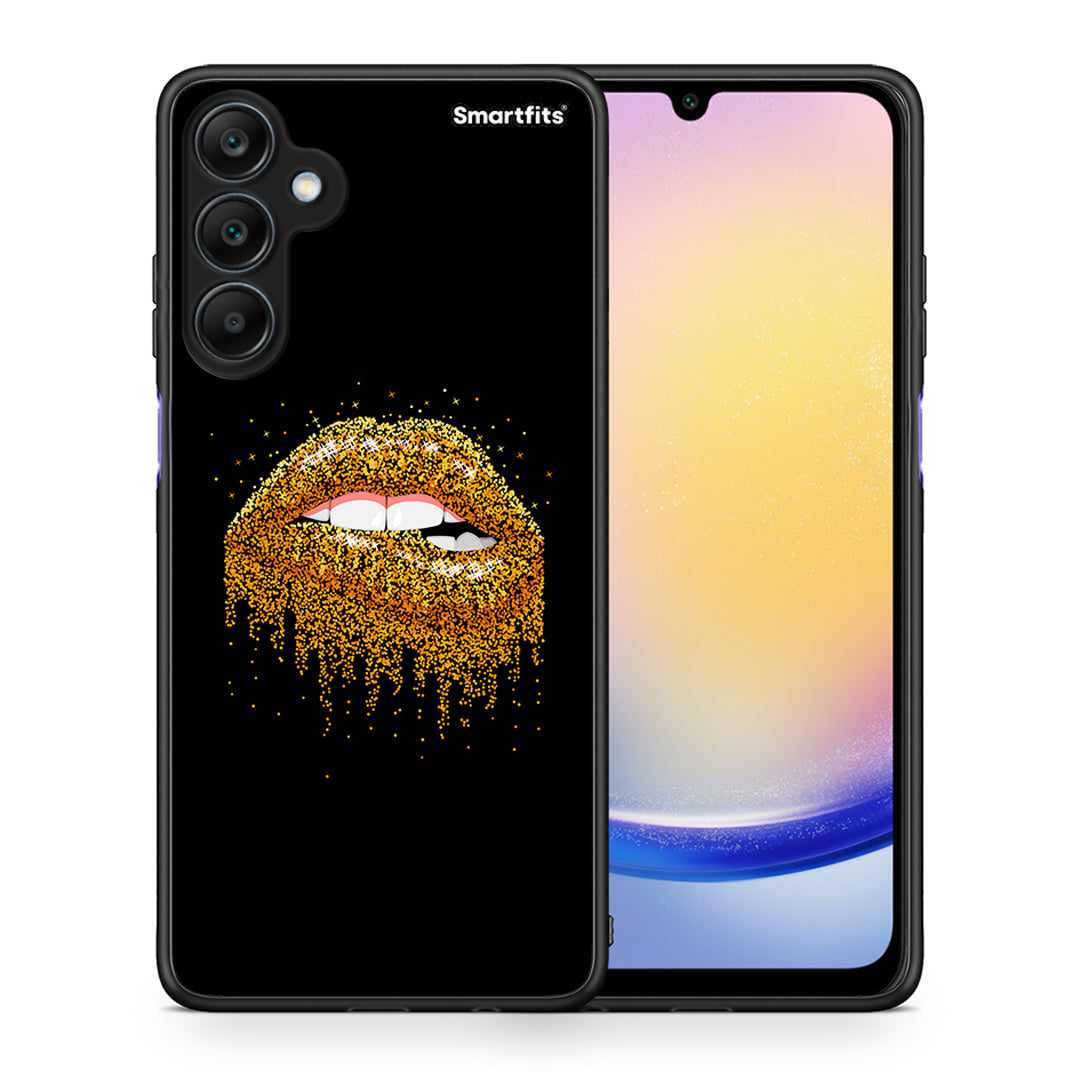 Θήκη Samsung Galaxy A25 5G Golden Valentine από τη Smartfits με σχέδιο στο πίσω μέρος και μαύρο περίβλημα | Samsung Galaxy A25 5G Golden Valentine case with colorful back and black bezels