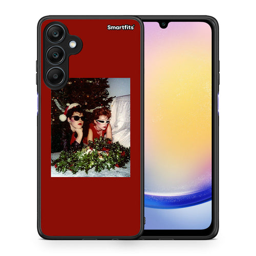 Θήκη Samsung Galaxy A25 5G Waiting For Xmas από τη Smartfits με σχέδιο στο πίσω μέρος και μαύρο περίβλημα | Samsung Galaxy A25 5G Waiting For Xmas case with colorful back and black bezels