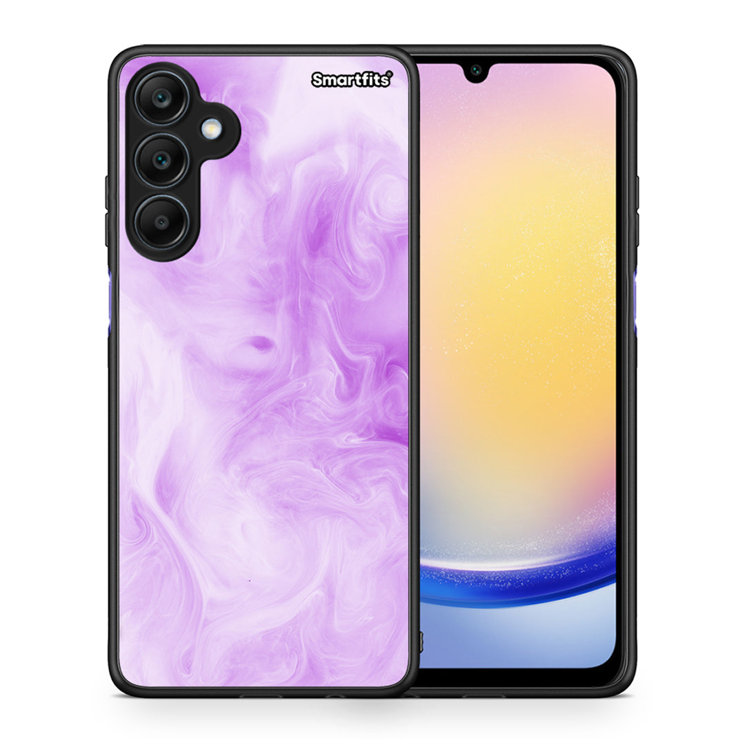 Θήκη Samsung Galaxy A25 5G Lavender Watercolor από τη Smartfits με σχέδιο στο πίσω μέρος και μαύρο περίβλημα | Samsung Galaxy A25 5G Lavender Watercolor case with colorful back and black bezels